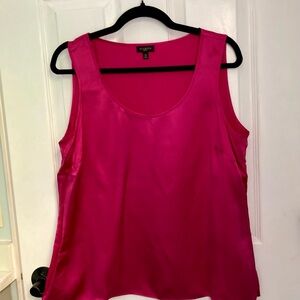 Talbots Pink 100% Silk  Sleeveless Relaxed Tank Top